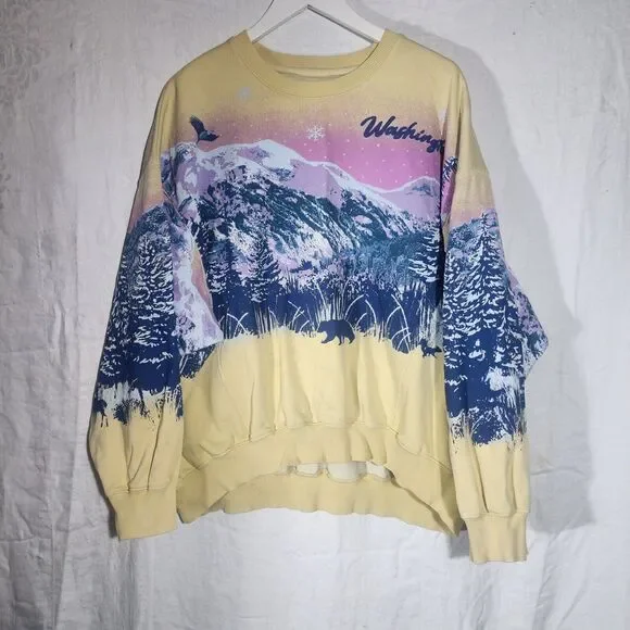 URBAN OUTFITTERS sz L Wilder Washington crewneck sweatshirt oversized - Picture 2 of 8